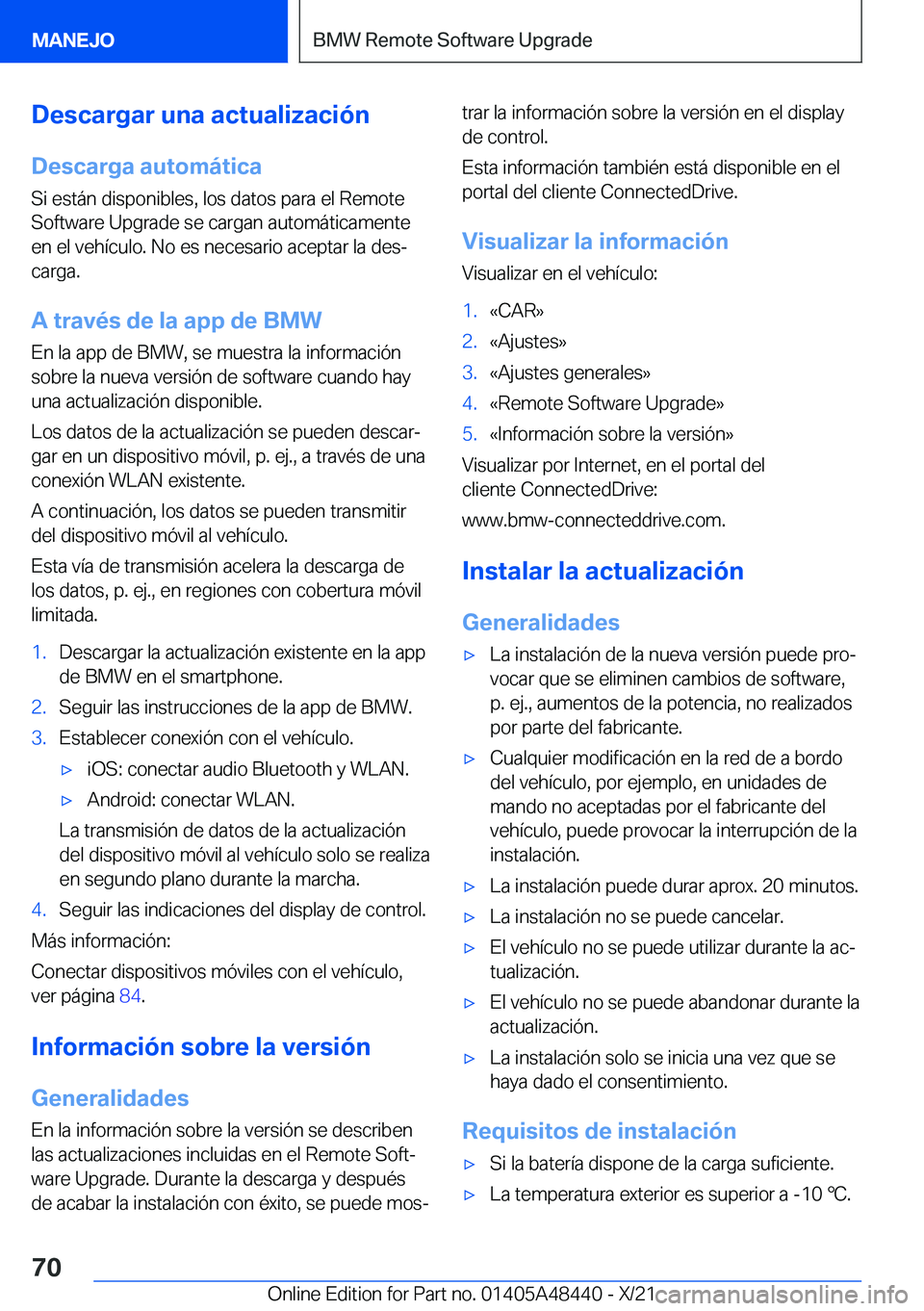 BMW X7 2022  Manuales de Empleo (in Spanish) �D�e�s�c�a�r�g�a�r��u�n�a��a�c�t�u�a�l�i�z�a�c�i�