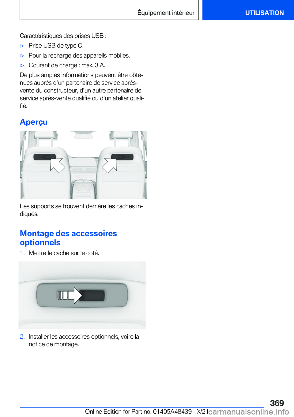 BMW X7 2022  Notices Demploi (in French) �C�a�r�a�c�t�é�r�i�s�t�i�q�u�e�s��d�e�s��p�r�i�s�e�s��U�S�B��:'x�P�r�i�s�e��U�S�B��d�e��t�y�p�e��C�.'x�P�o�u�r��l�a��r�e�c�h�a�r�g�e��d�e�s��a�p�p�a�r�e�i�l�s��m�o�b�i�l�e�s�.