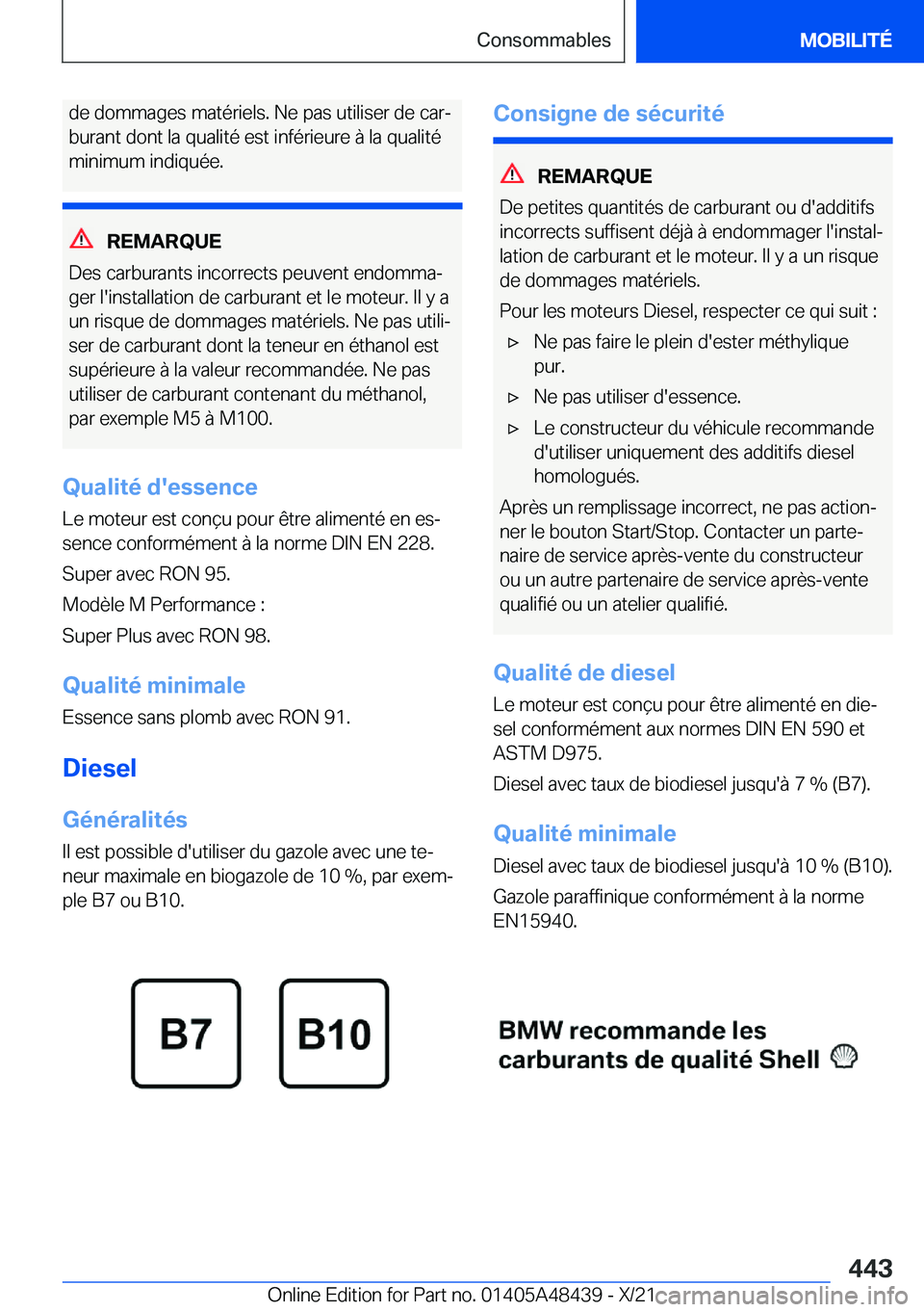 BMW X7 2022  Notices Demploi (in French) �d�e��d�o�m�m�a�g�e�s��m�a�t�é�r�i�e�l�s�.��N�e��p�a�s��u�t�i�l�i�s�e�r��d�e��c�a�rj
�b�u�r�a�n�t��d�o�n�t��l�a��q�u�a�l�i�t�é��e�s�t��i�n�f�é�r�i�e�u�r�e��