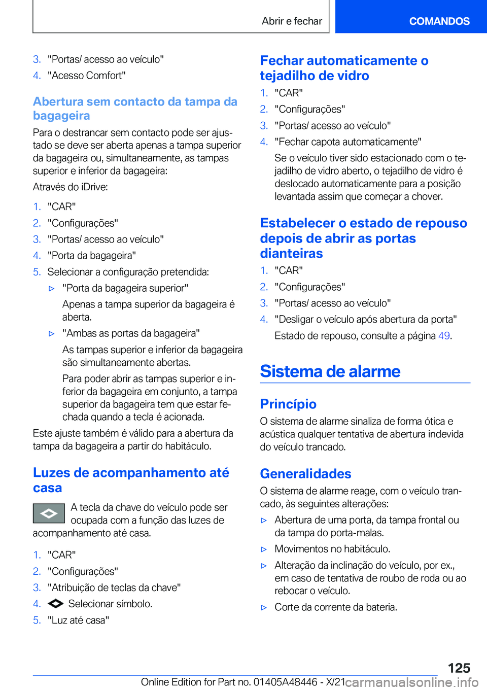 BMW X7 2022  Manual do condutor (in Portuguese) �3�.��P�o�r�t�a�s�/��a�c�e�s�s�o��a�o��v�e�
