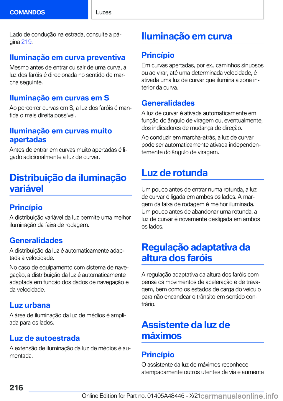BMW X7 2022  Manual do condutor (in Portuguese) �L�a�d�o��d�e��c�o�n�d�u�