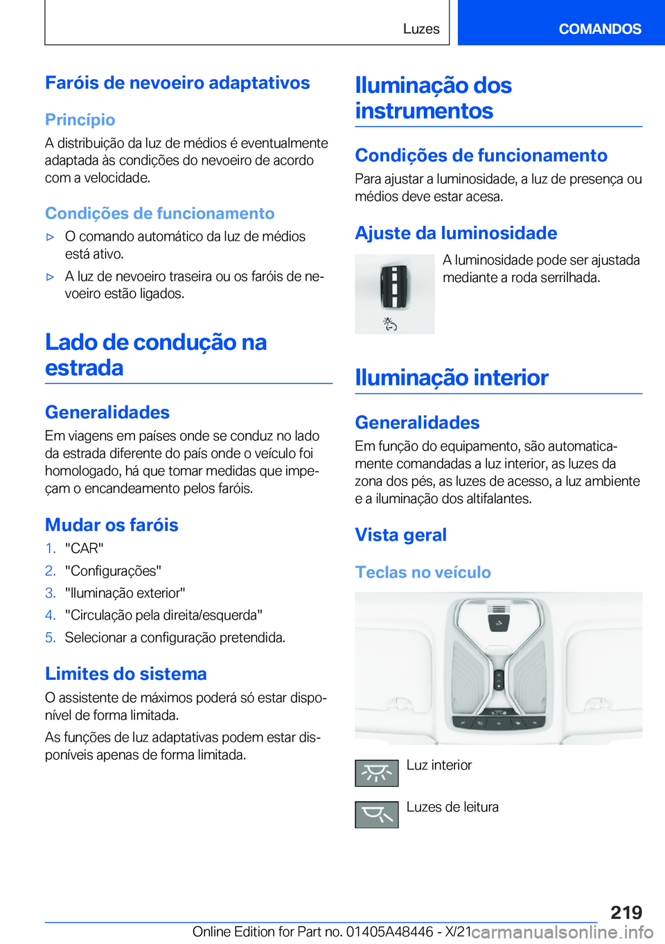 BMW X7 2022  Manual do condutor (in Portuguese) �F�a�r�