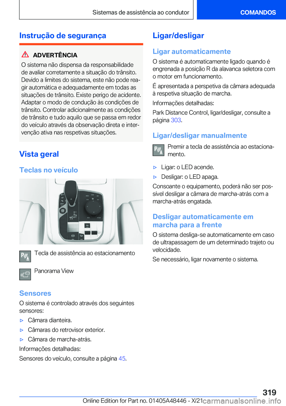 BMW X7 2022  Manual do condutor (in Portuguese) �I�n�s�t�r�u�
