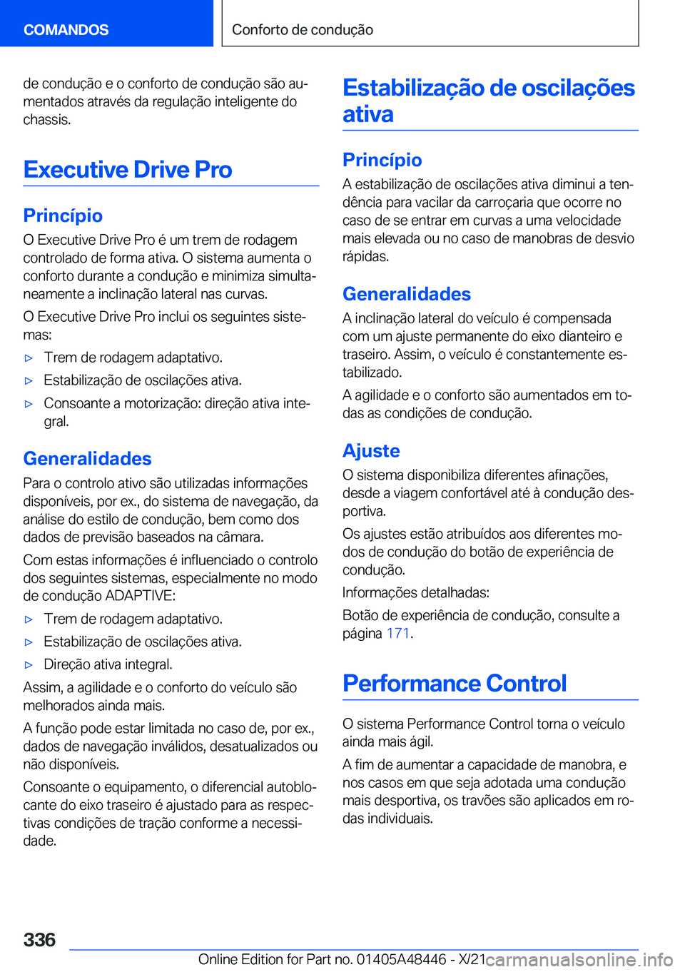 BMW X7 2022  Manual do condutor (in Portuguese) �d�e��c�o�n�d�u�