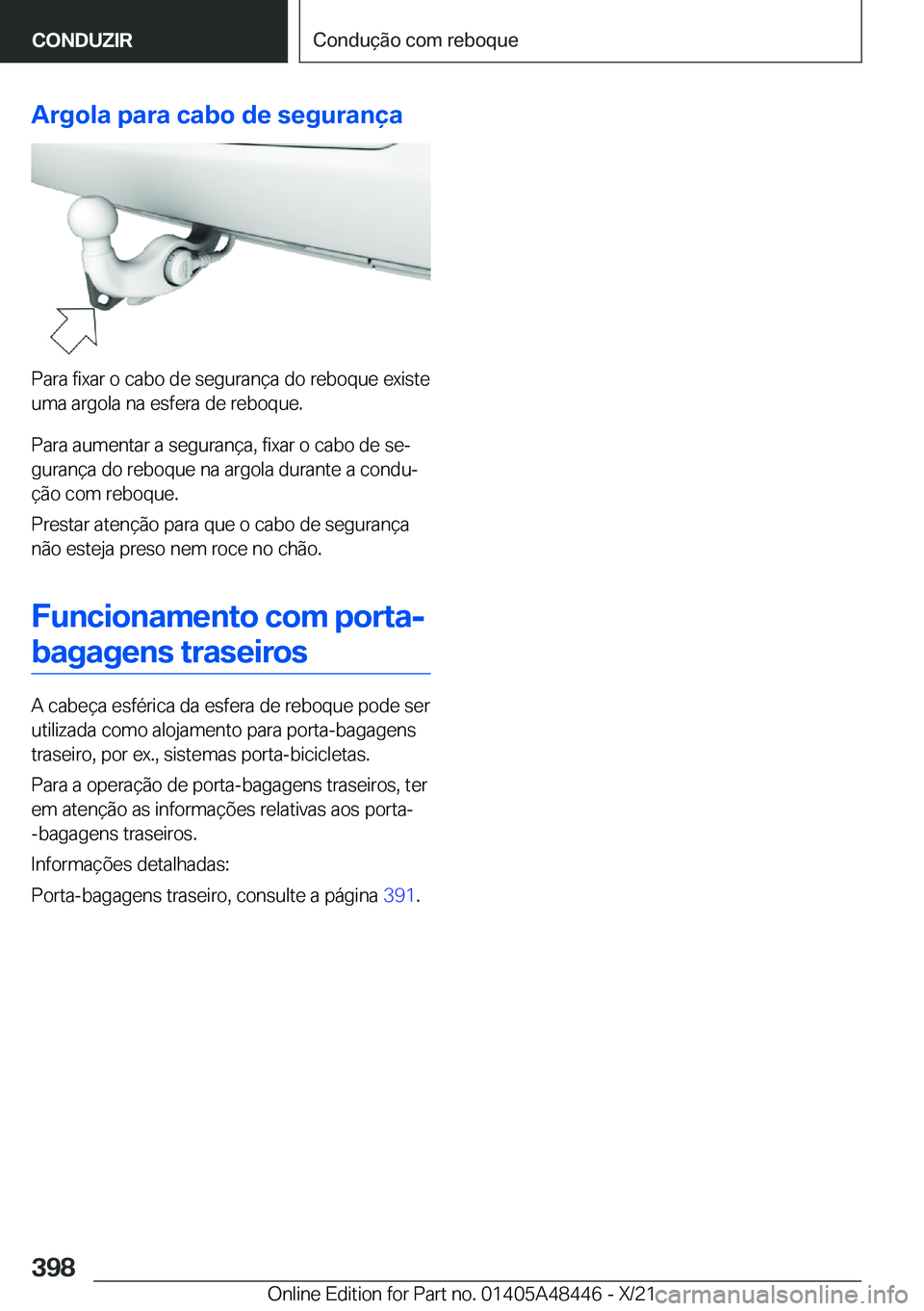 BMW X7 2022  Manual do condutor (in Portuguese) �A�r�g�o�l�a��p�a�r�a��c�a�b�o��d�e��s�e�g�u�r�a�n�