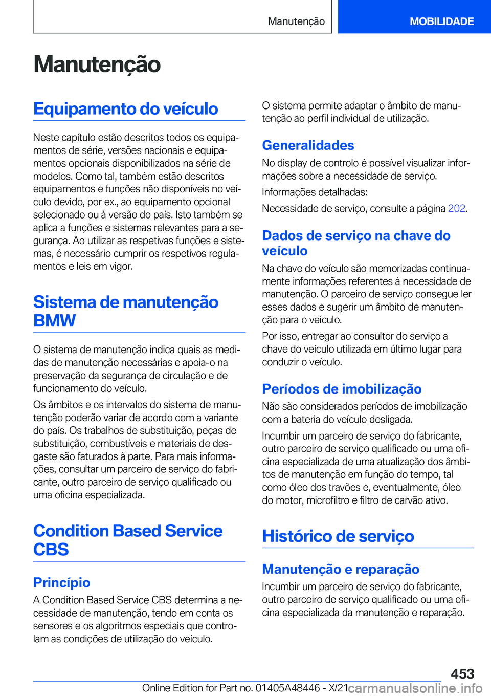 BMW X7 2022  Manual do condutor (in Portuguese) �M�a�n�u�t�e�n�