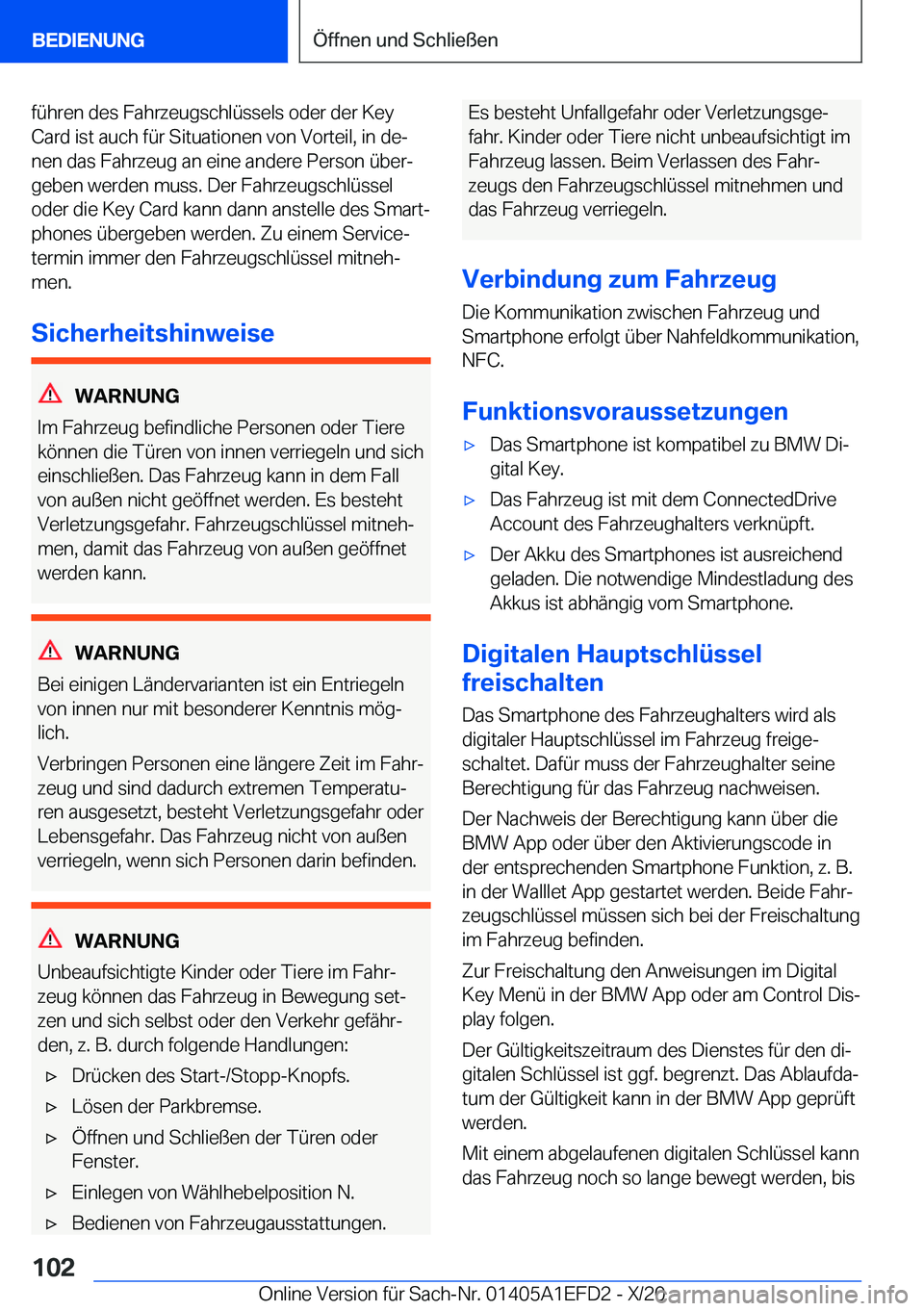 BMW X7 2021  Betriebsanleitungen (in German) �f�