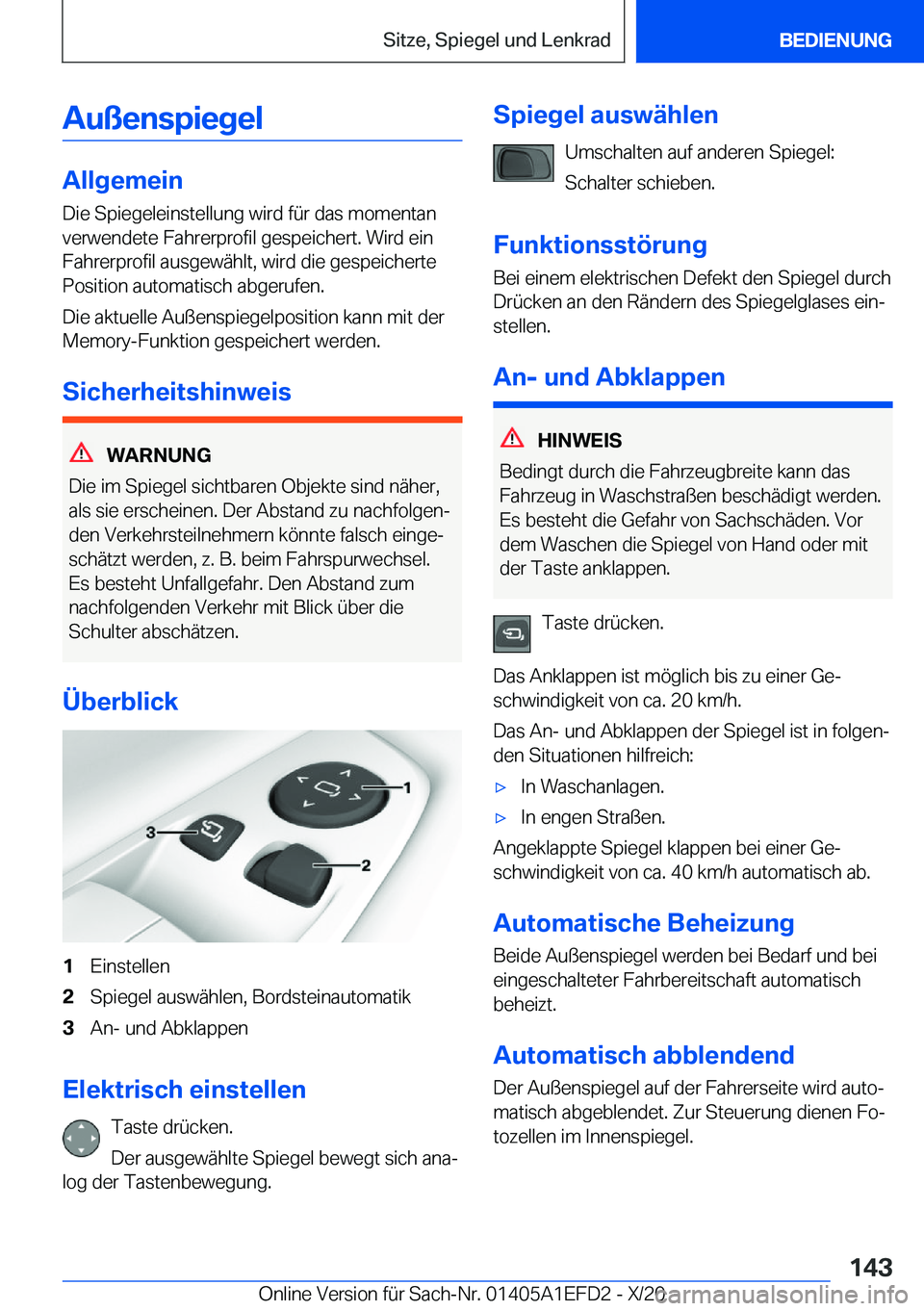 BMW X7 2021  Betriebsanleitungen (in German) �A�u�