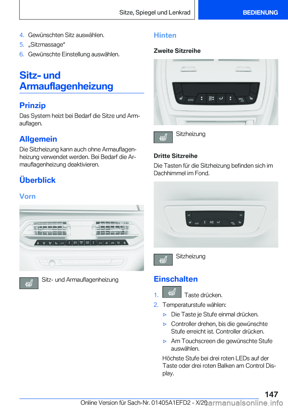 BMW X7 2021  Betriebsanleitungen (in German) �4�.�G�e�w�
