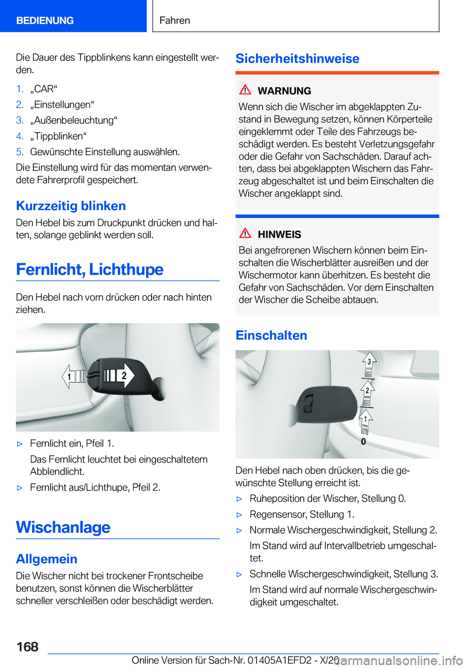 BMW X7 2021  Betriebsanleitungen (in German) �D�i�e��D�a�u�e�r��d�e�s��T�i�p�p�b�l�i�n�k�e�n�s��k�a�n�n��e�i�n�g�e�s�t�e�l�l�t��w�e�rj
�d�e�n�.�1�.x�C�A�Rv�2�.x�E�i�n�s�t�e�l�l�u�n�g�e�nv�3�.x�A�u�