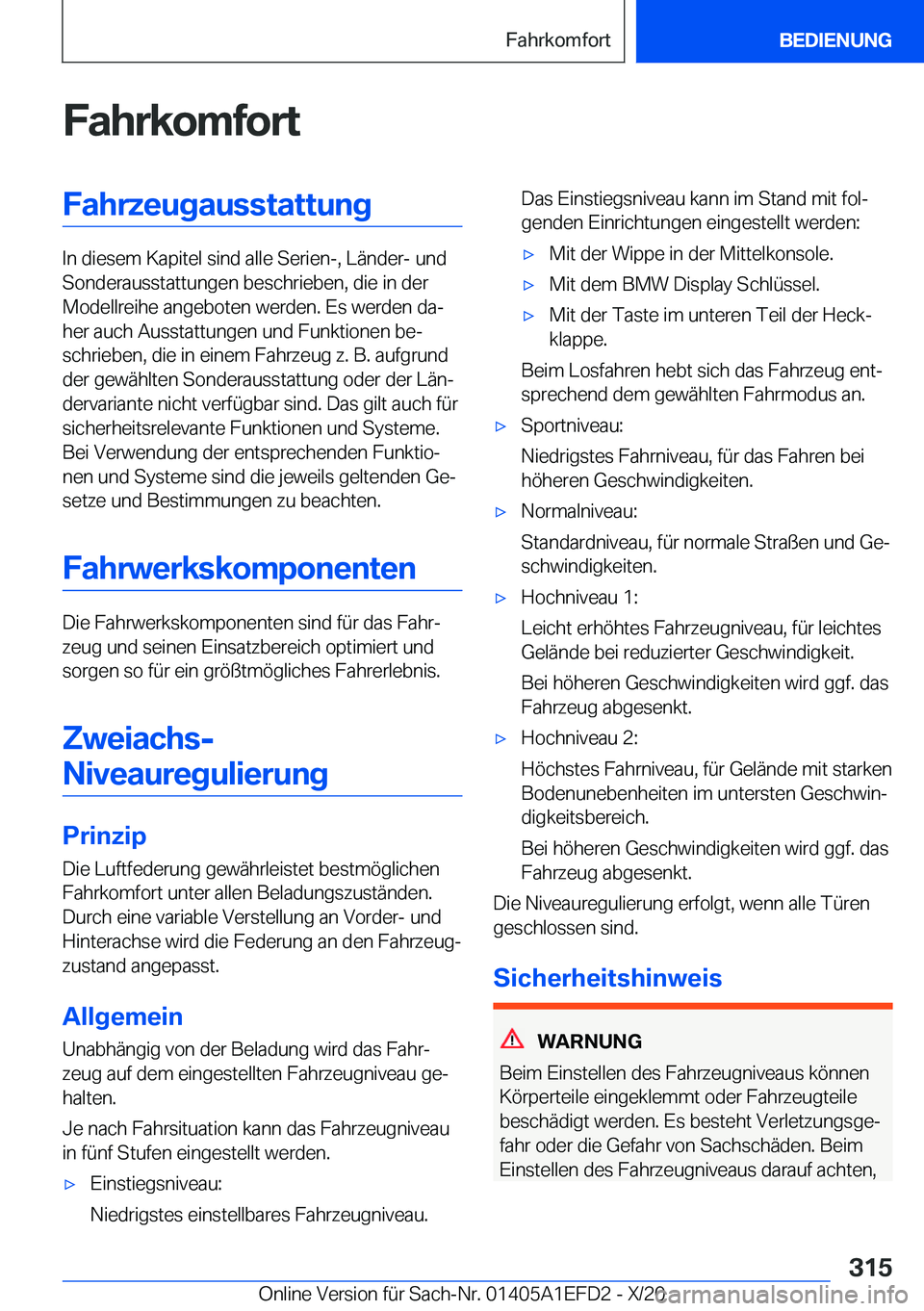 BMW X7 2021  Betriebsanleitungen (in German) �F�a�h�r�k�o�m�f�o�r�t�F�a�h�r�z�e�u�g�a�u�s�s�t�a�t�t�u�n�g
�I�n��d�i�e�s�e�m��K�a�p�i�t�e�l��s�i�n�d��a�l�l�e��S�e�r�i�e�n�-�,��L�