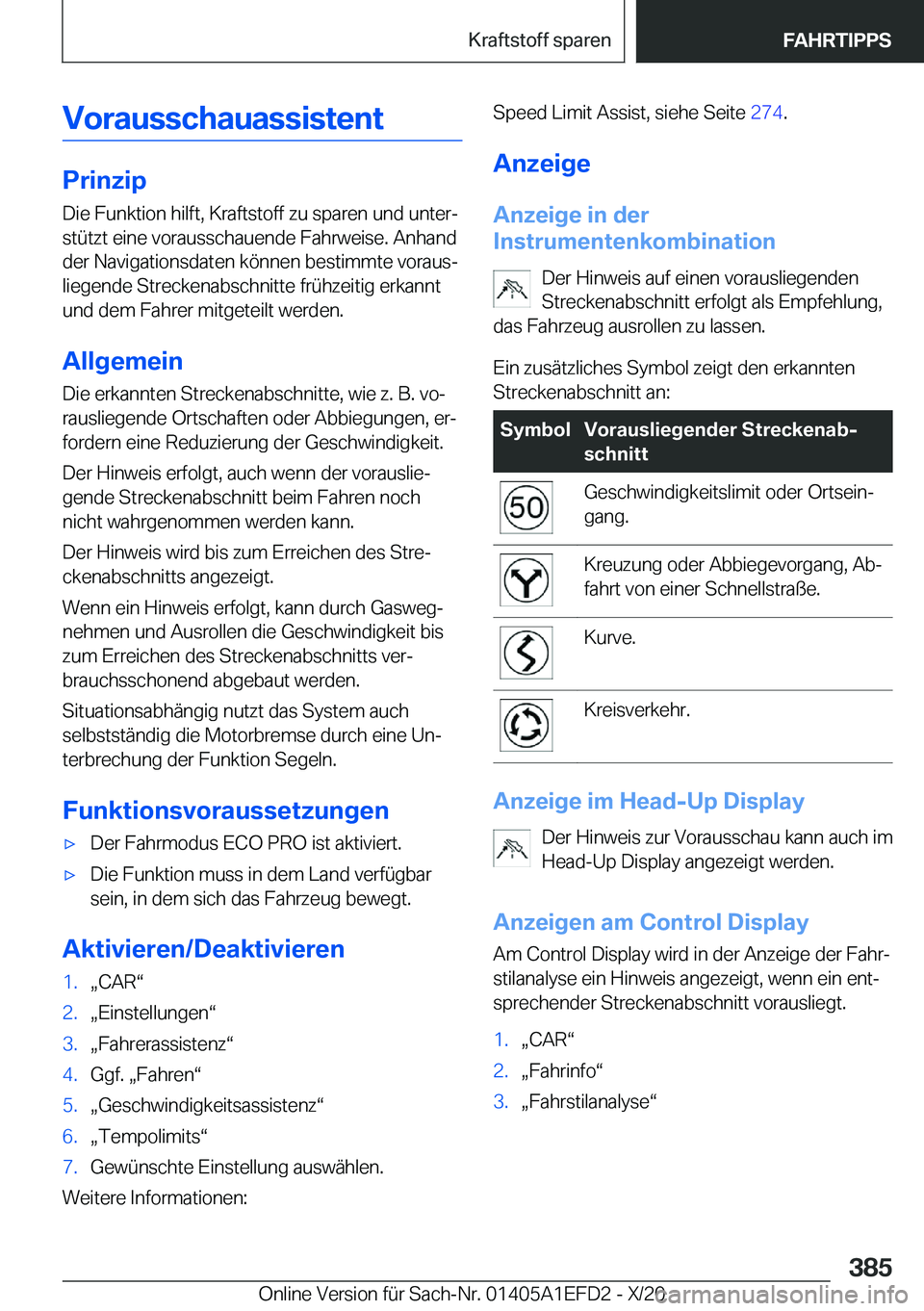 BMW X7 2021  Betriebsanleitungen (in German) �V�o�r�a�u�s�s�c�h�a�u�a�s�s�i�s�t�e�n�t
�P�r�i�n�z�i�p�D�i�e��F�u�n�k�t�i�o�n��h�i�l�f�t�,��K�r�a�f�t�s�t�o�f�f��z�u��s�p�a�r�e�n��u�n�d��u�n�t�e�rj�s�t�