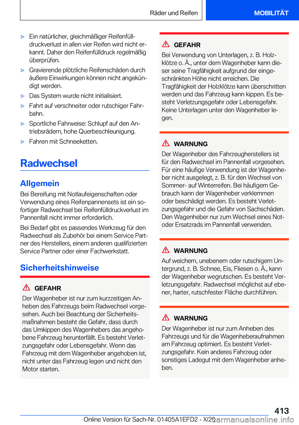 BMW X7 2021  Betriebsanleitungen (in German) x E i n  n a t 