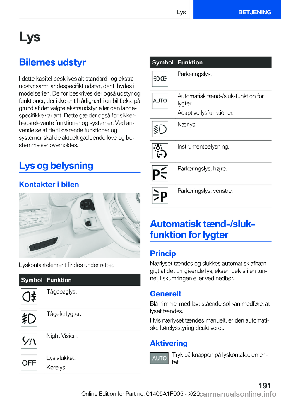 BMW X7 2021  InstruktionsbØger (in Danish) �L�y�s�B�i�l�e�r�n�e�s��u�d�s�t�y�r
�I��d�e�t�t�e��k�a�p�i�t�e�l��b�e�s�k�r�i�v�e�s��a�l�t��s�t�a�n�d�a�r�d�-��o�g��e�k�s�t�r�aj
�u�d�s�t�y�r��s�a�m�t��l�a�n�d�e�s�p�e�c�i�f�i�k�t��u�d�s�t
