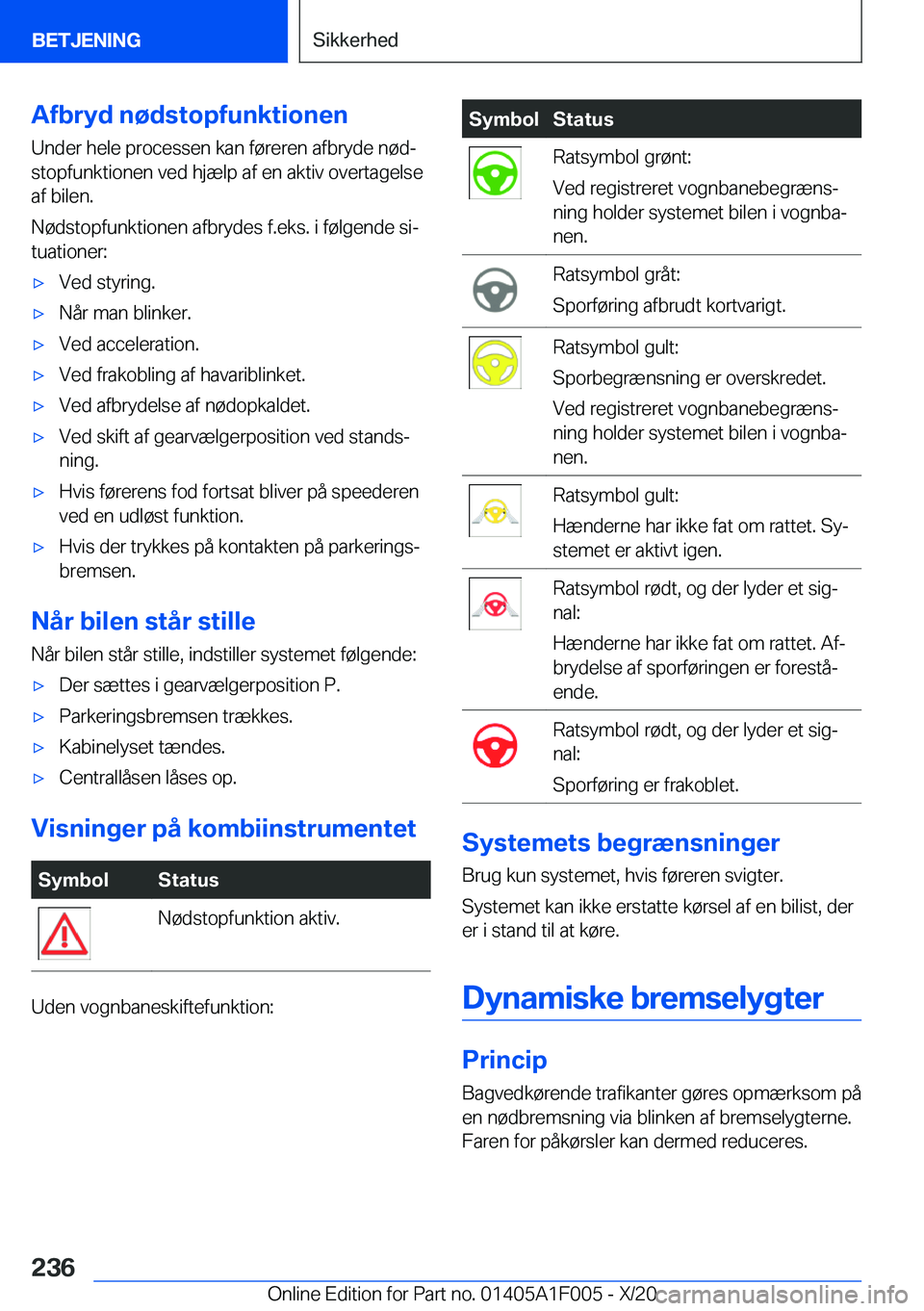 BMW X7 2021  InstruktionsbØger (in Danish) �A�f�b�r�y�d��n�