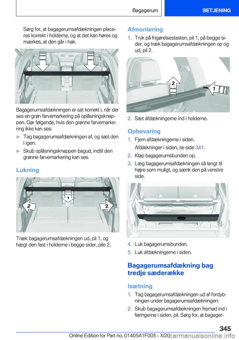 BMW X7 2021  InstruktionsbØger (in Danish) �S�