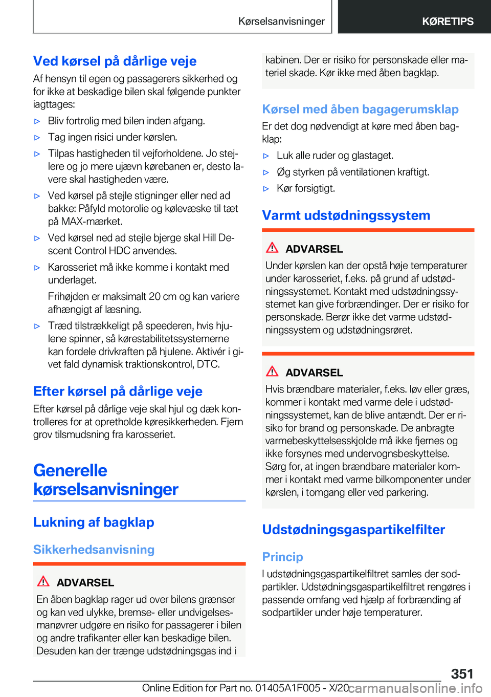 BMW X7 2021  InstruktionsbØger (in Danish) �V�e�d��k�