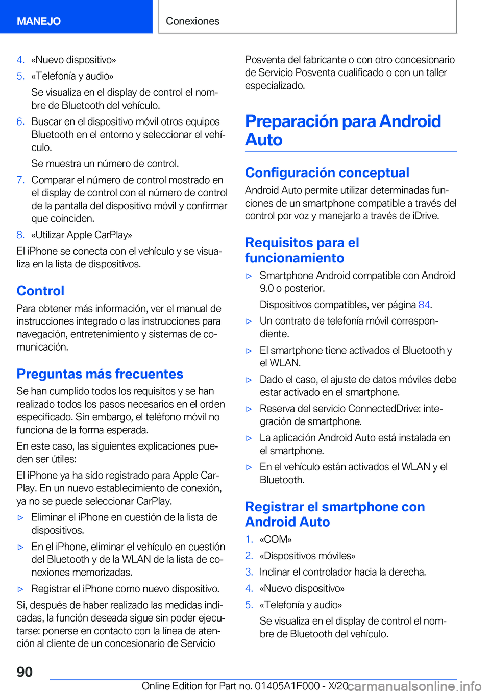 BMW X7 2021  Manuales de Empleo (in Spanish) �4�.�«�N�u�e�v�o��d�i�s�p�o�s�i�t�i�v�o�{�5�.�«�T�e�l�e�f�o�n�