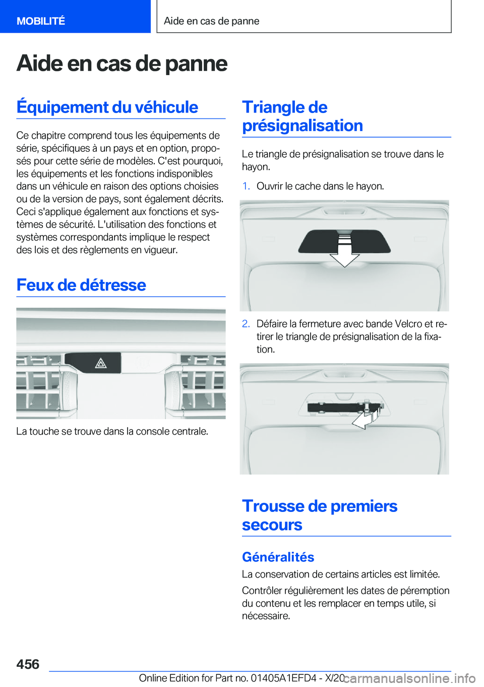 BMW X7 2021  Notices Demploi (in French) �A�i�d�e��e�n��c�a�s��d�e��p�a�n�n�e�