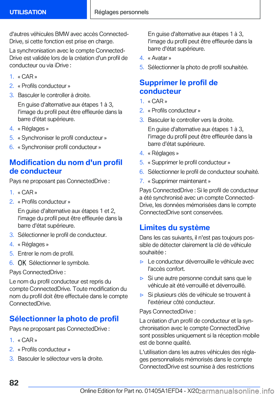 BMW X7 2021  Notices Demploi (in French) �d�'�a�u�t�r�e�s��v�é�h�i�c�u�l�e�s��B�M�W��a�v�e�c��a�c�c�è�s��C�o�n�n�e�c�t�e�dj
�D�r�i�v�e�,��s�i��c�e�t�t�e��f�o�n�c�t�i�o�n��e�s�t��p�r�i�s�e��e�n��c�h�a�r�g�e�.
�L�a��s�y�n�c