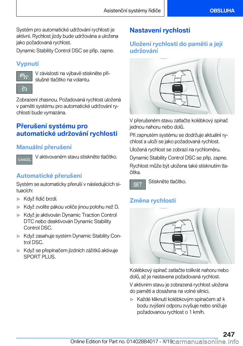BMW X7 2020  Návod na použití (in Czech) �S�y�s�t�