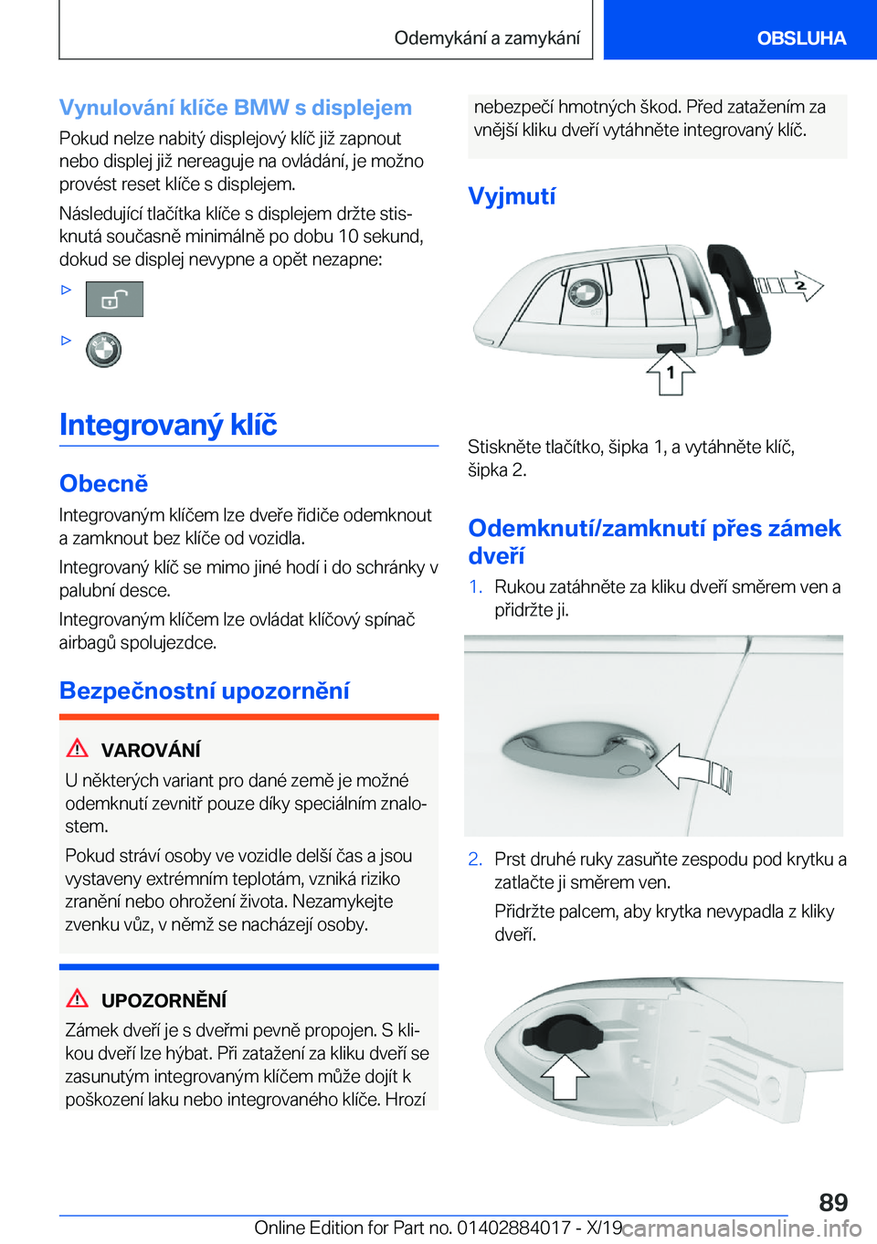 BMW X7 2020  Návod na použití (in Czech) �V�y�n�u�l�o�v�