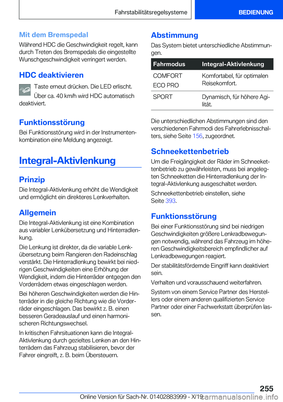 BMW X7 2020  Betriebsanleitungen (in German) �M�i�t��d�e�m��B�r�e�m�s�p�e�d�a�l�W�