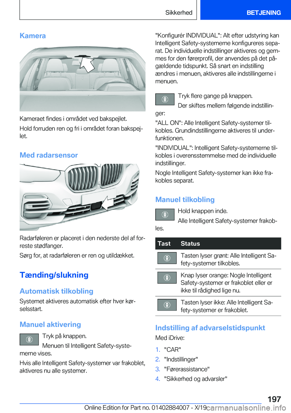BMW X7 2020  InstruktionsbØger (in Danish) �K�a�m�e�r�a
�K�a�m�e�r�a�e�t��f�i�n�d�e�s��i��o�m�r�å�d�e�t��v�e�d��b�a�k�s�p�e�j�l�e�t�.
�H�o�l�d��f�o�r�r�u�d�e�n��r�e�n��o�g��f�r�i��i��o�m�r�å�d�e�t��f�o�r�a�n��b�a�k�s�p�e�jj �l�