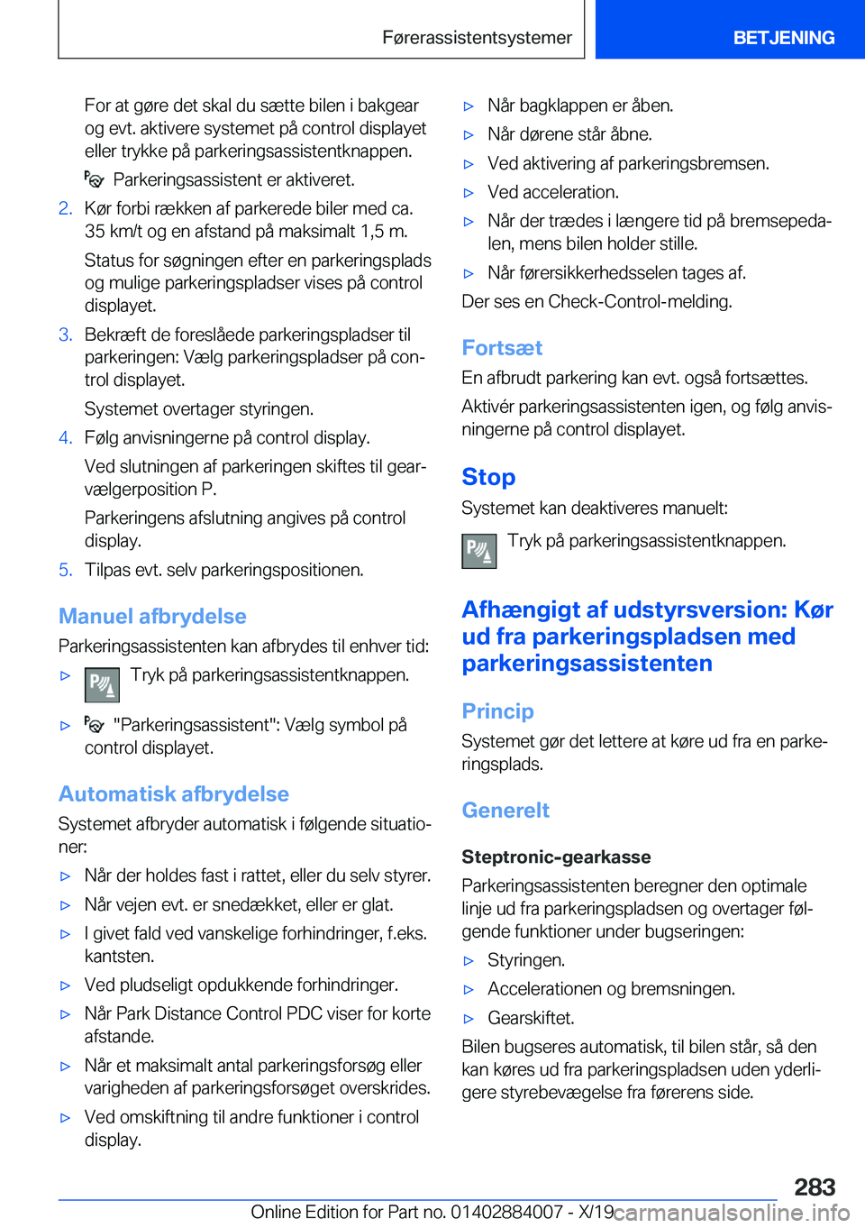 BMW X7 2020  InstruktionsbØger (in Danish) �F�o�r��a�t��g�
