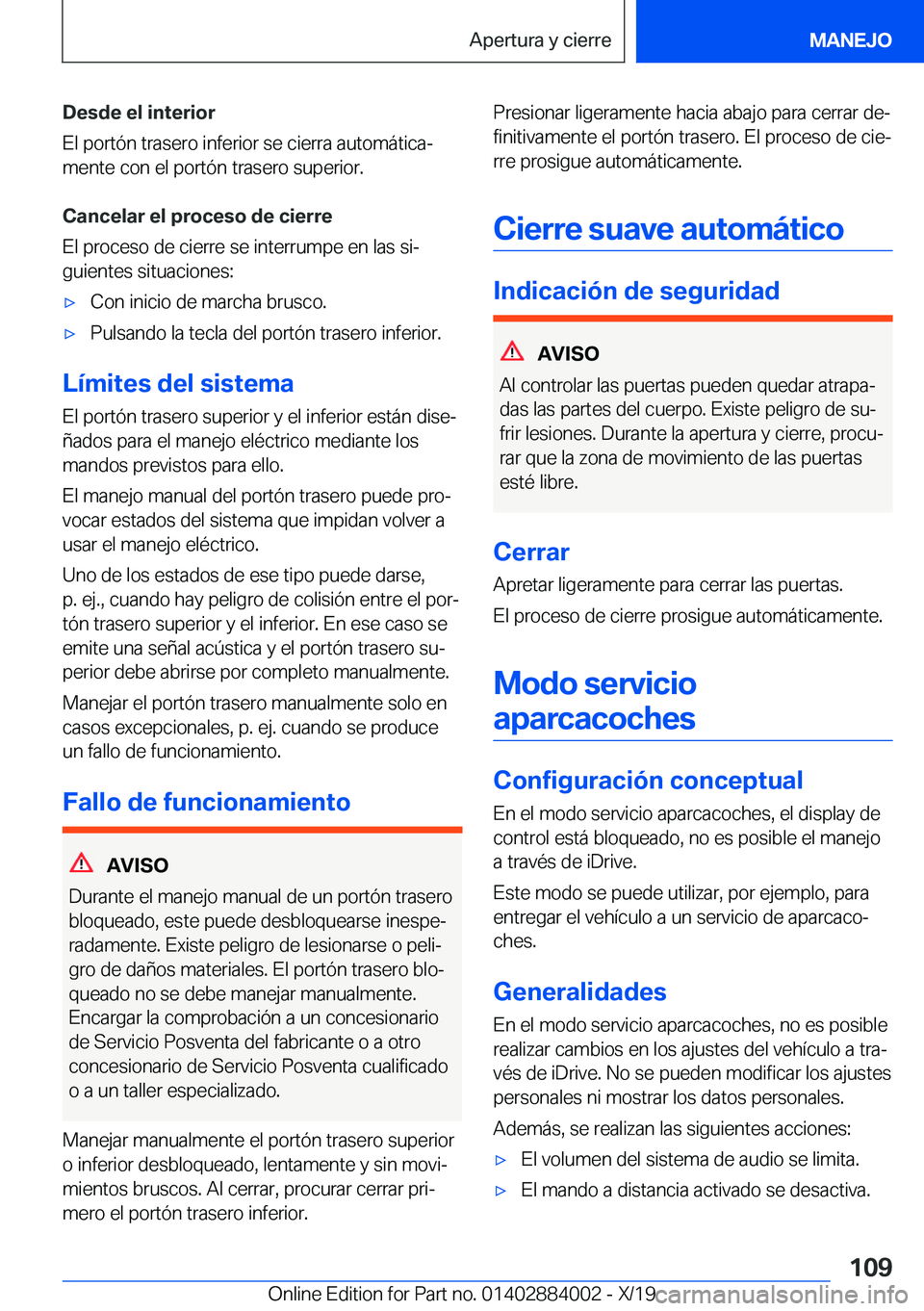 BMW X7 2020  Manuales de Empleo (in Spanish) �D�e�s�d�e��e�l��i�n�t�e�r�i�o�r
�E�l��p�o�r�t�