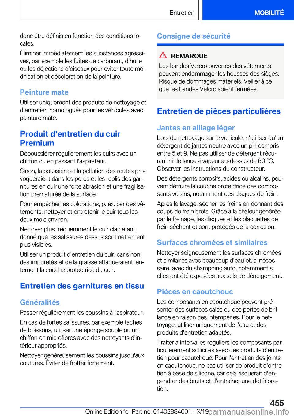 BMW X7 2020  Notices Demploi (in French) �d�o�n�c��ê�t�r�e��d�é�f�i�n�i�s��e�n��f�o�n�c�t�i�o�n��d�e�s��c�o�n�d�i�t�i�o�n�s��l�oj
�c�a�l�e�s�.
�