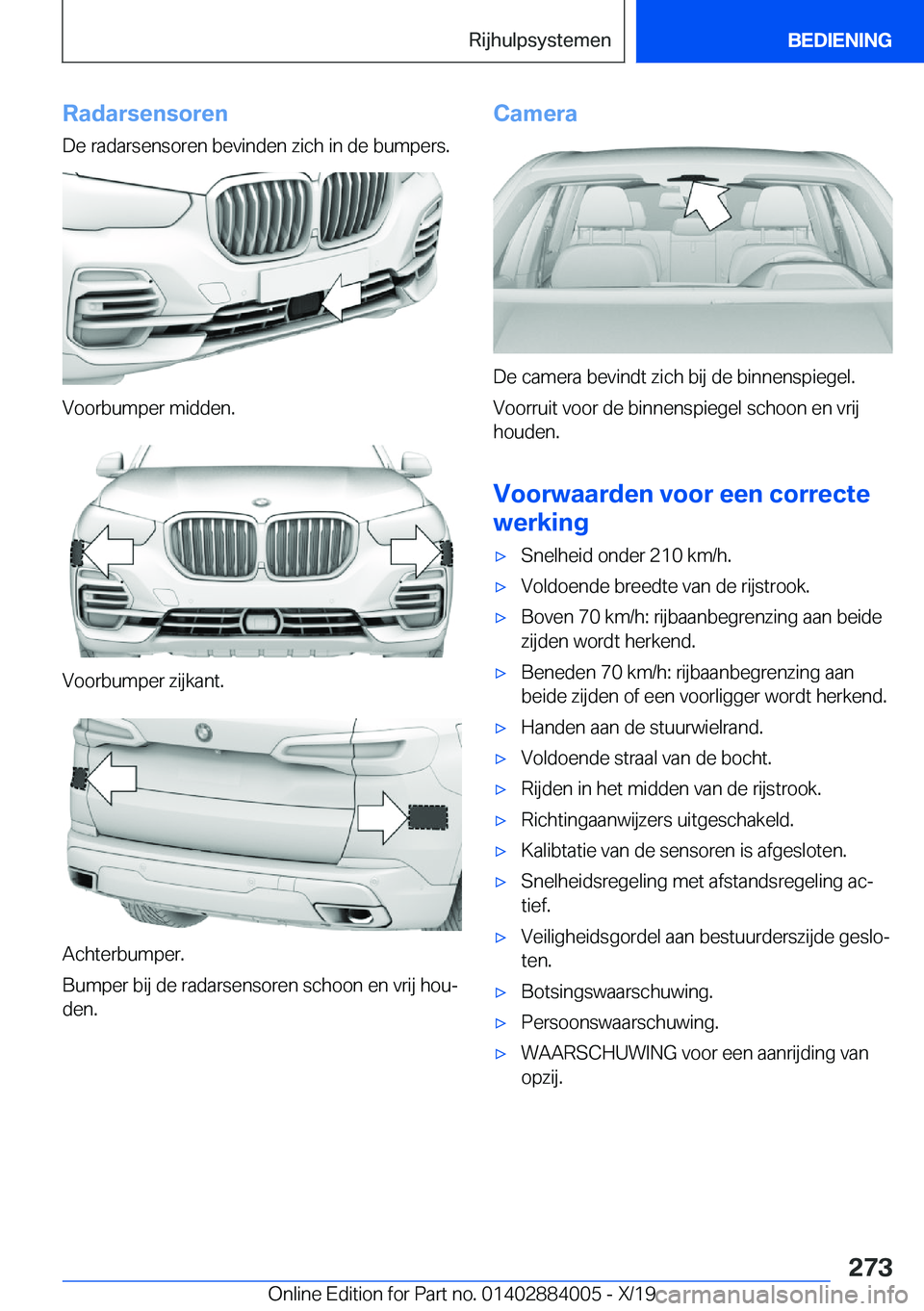 BMW X7 2020  Instructieboekjes (in Dutch) �R�a�d�a�r�s�e�n�s�o�r�e�n
�D�e��r�a�d�a�r�s�e�n�s�o�r�e�n��b�e�v�i�n�d�e�n��z�i�c�h��i�n��d�e��b�u�m�p�e�r�s�.
�V�o�o�r�b�u�m�p�e�r��m�i�d�d�e�n�.
�V�o�o�r�b�u�m�p�e�r��z�i�j�k�a�n�t�.
�A�c�h