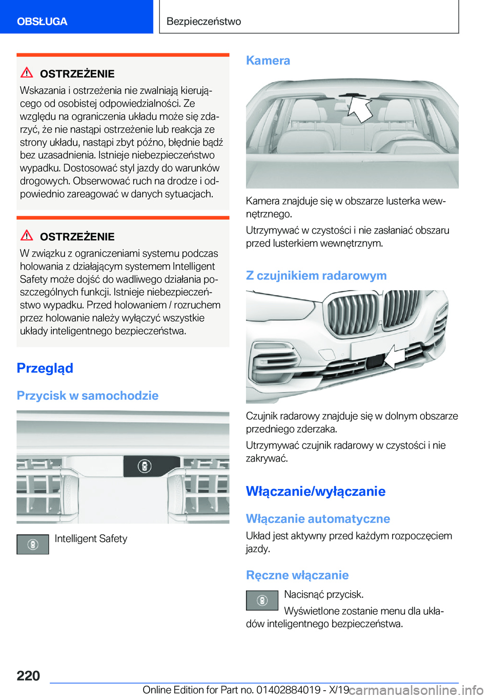 BMW X7 2020  Instrukcja obsługi (in Polish) �O�S�T�R�Z�E8�E�N�I�E
�W�s�k�a�z�a�n�i�a��i��o�s�t�r�z�e9�e�n�i�a��n�i�e��z�w�a�l�n�i�a�j�