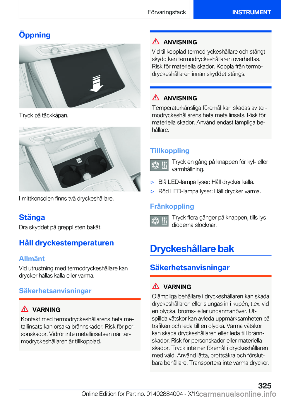 BMW X7 2020  InstruktionsbÖcker (in Swedish) �