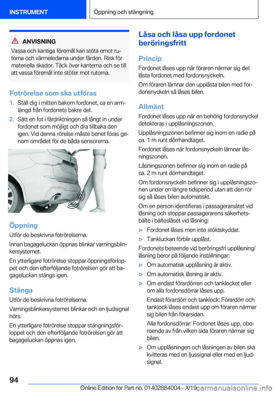 BMW X7 2020  InstruktionsbÖcker (in Swedish) �A�N�V�I�S�N�I�N�G
�V�a�s�s�a��o�c�h��k�a�n�t�i�g�a��f�
