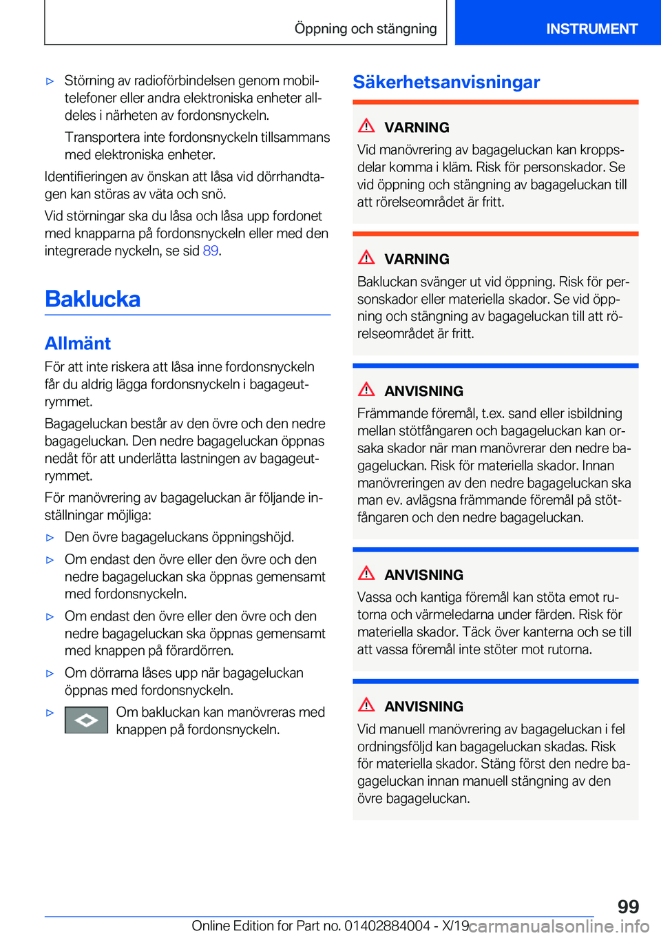BMW X7 2020  InstruktionsbÖcker (in Swedish) 'x�S�t�
