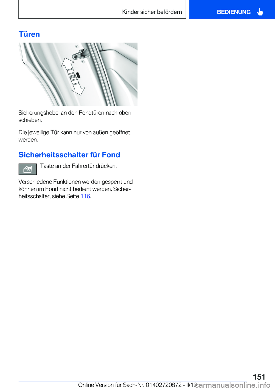 BMW X7 2019  Betriebsanleitungen (in German) �T�