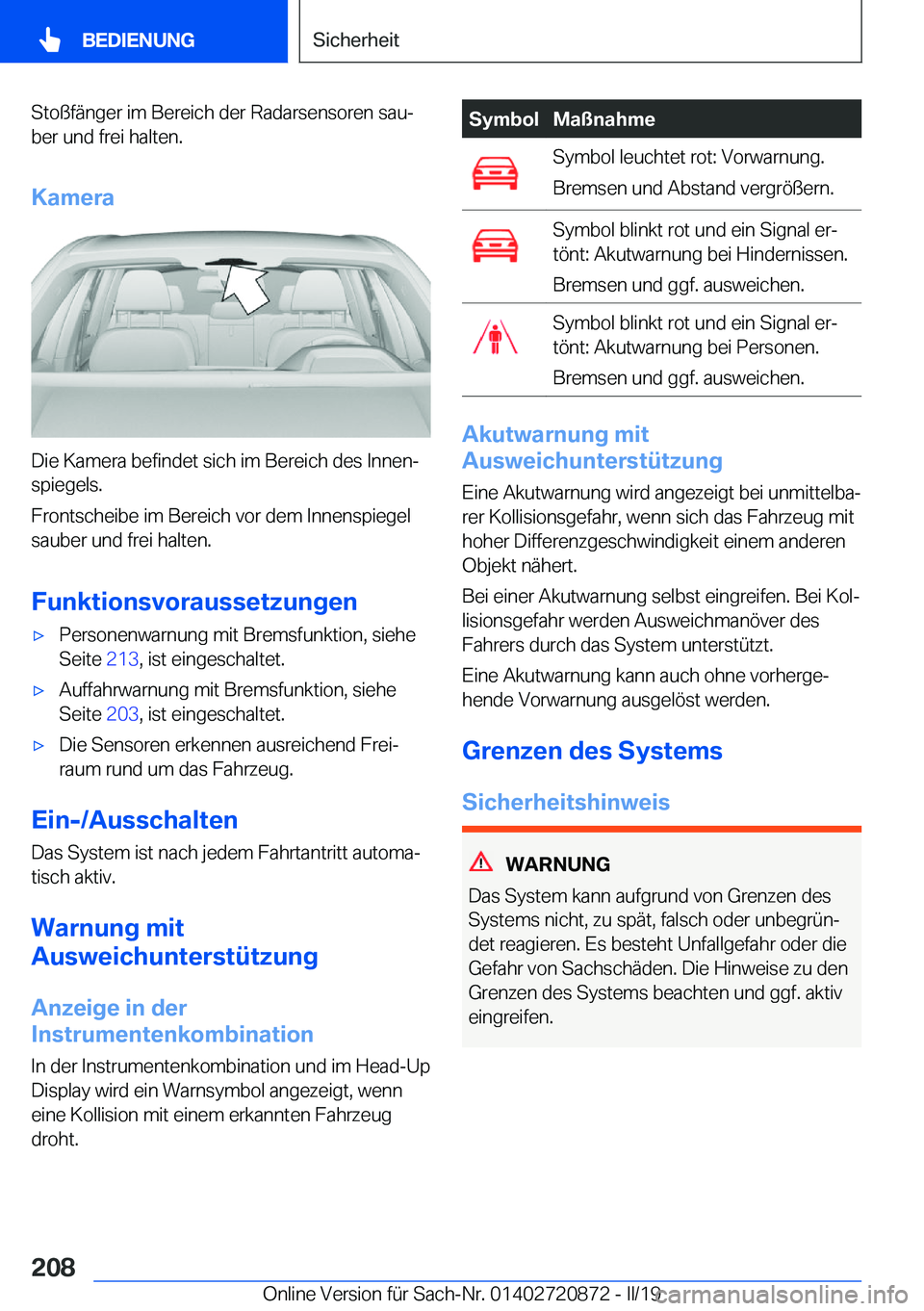 BMW X7 2019  Betriebsanleitungen (in German) �S�t�o�