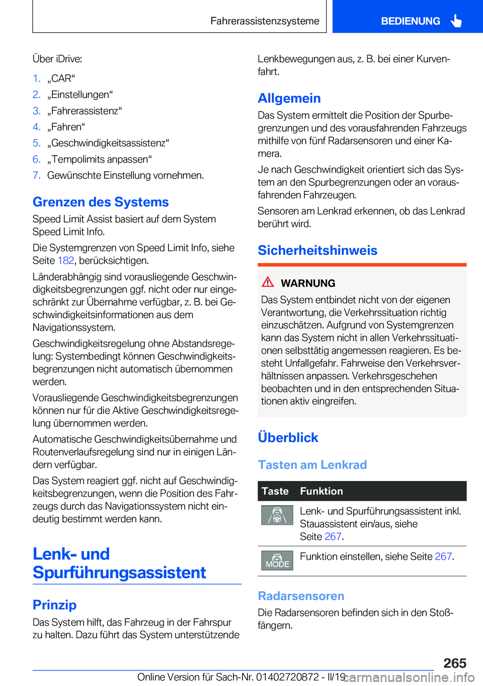 BMW X7 2019  Betriebsanleitungen (in German) �