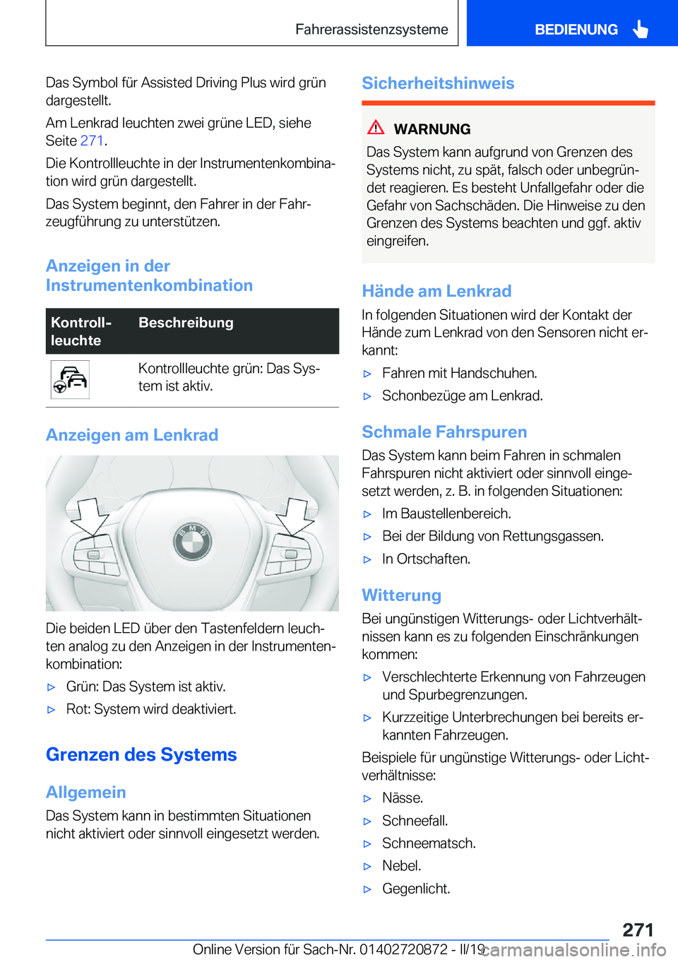 BMW X7 2019  Betriebsanleitungen (in German) �D�a�s��S�y�m�b�o�l��f�