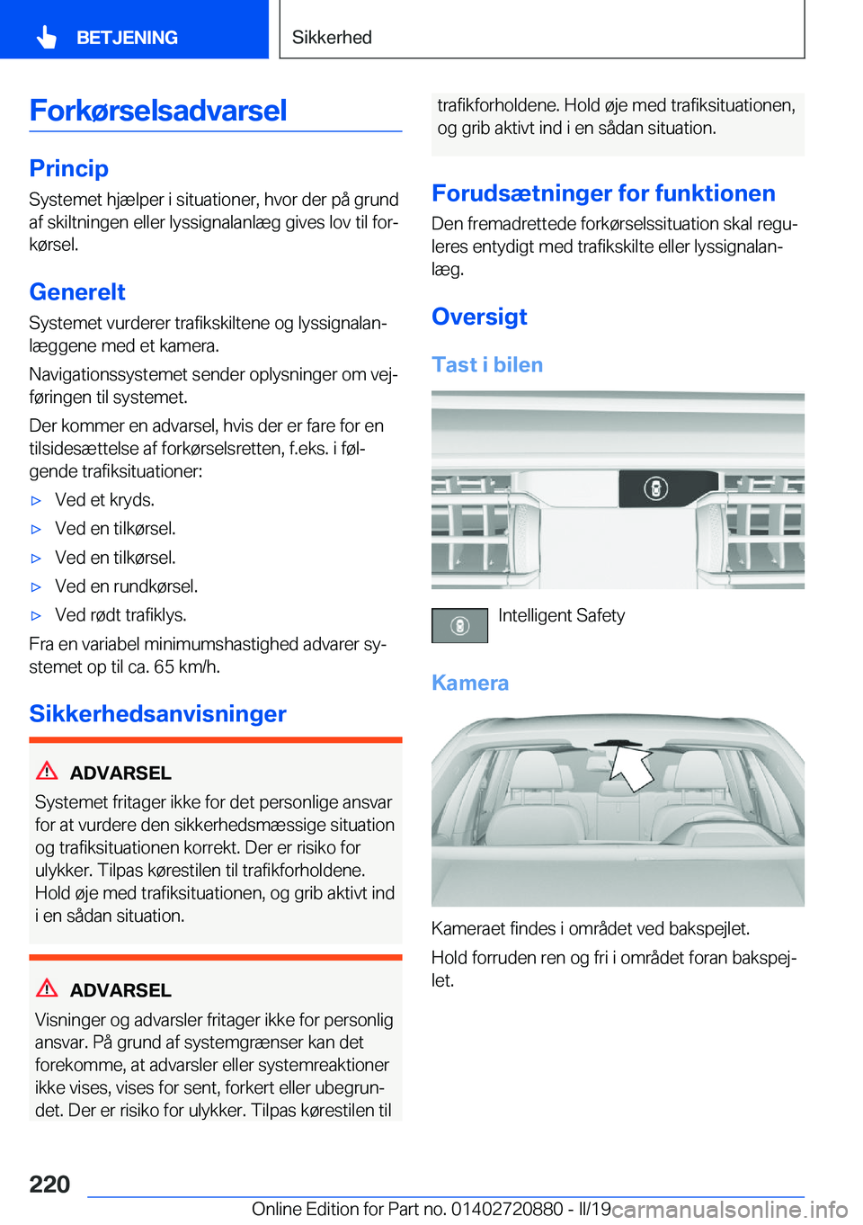 BMW X7 2019  InstruktionsbØger (in Danish) �F�o�r�k�