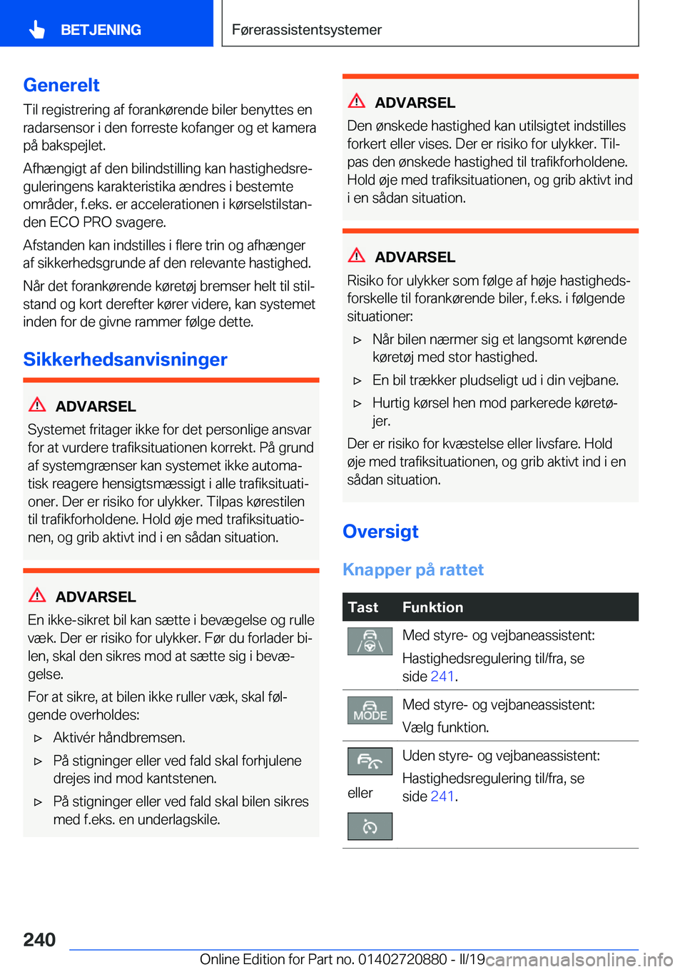 BMW X7 2019  InstruktionsbØger (in Danish) �G�e�n�e�r�e�l�t�T�i�l��r�e�g�i�s�t�r�e�r�i�n�g��a�f��f�o�r�a�n�k�