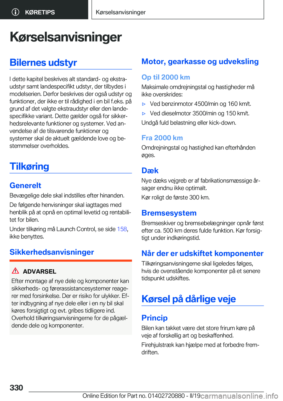 BMW X7 2019  InstruktionsbØger (in Danish) �K�