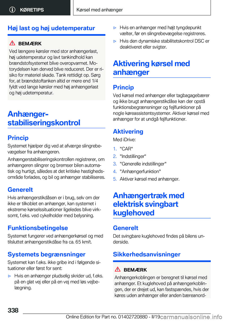 BMW X7 2019  InstruktionsbØger (in Danish) �H�
