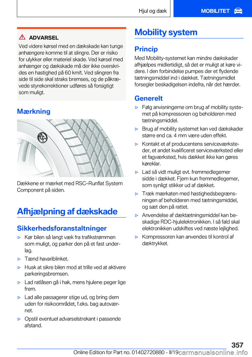 BMW X7 2019  InstruktionsbØger (in Danish) �A�D�V�A�R�S�E�L
�V�e�d��v�i�d�e�r�e��k�