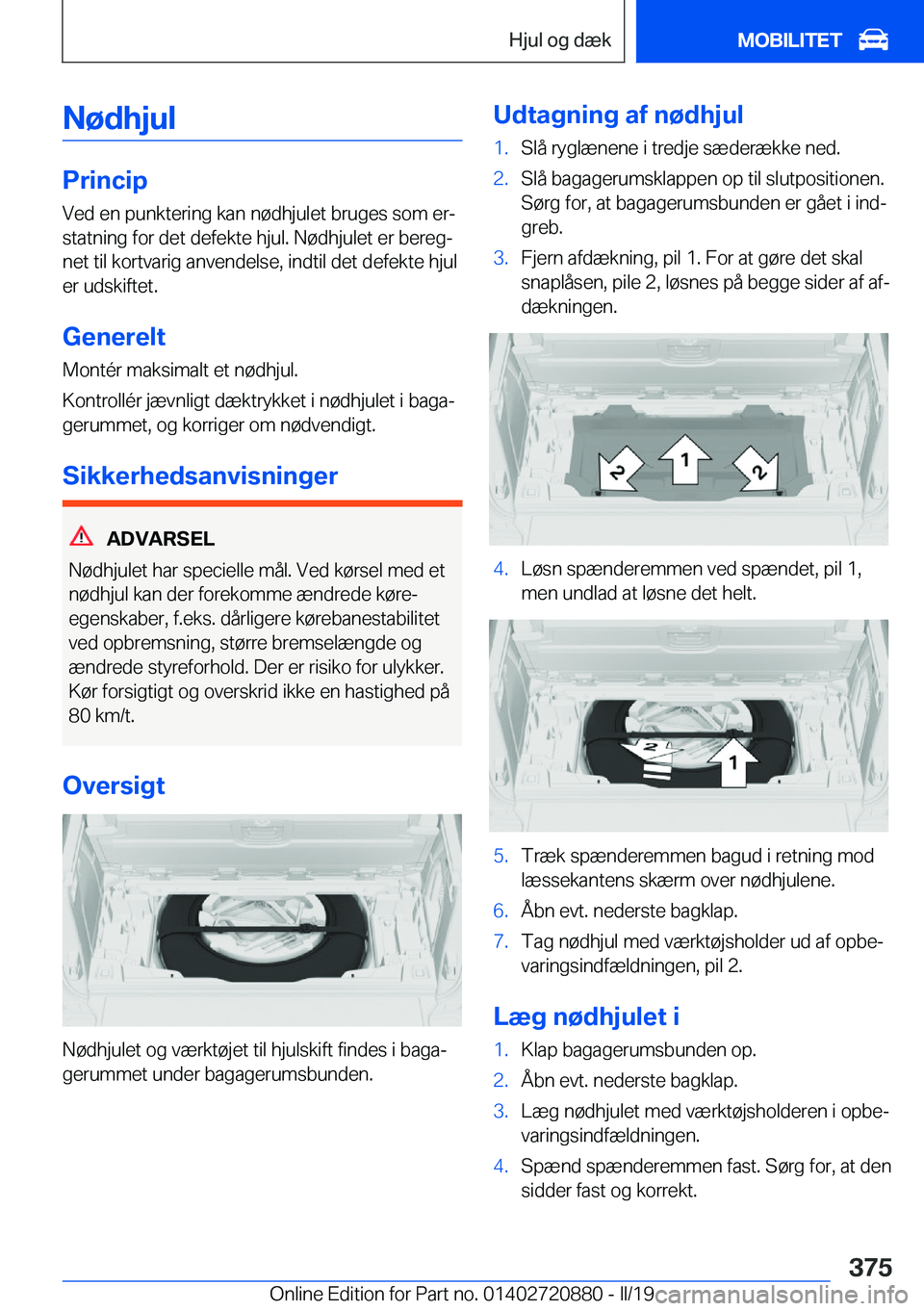 BMW X7 2019  InstruktionsbØger (in Danish) �N�