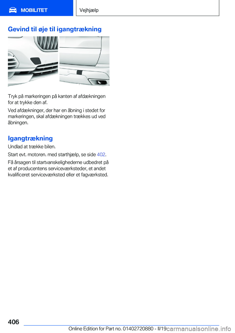 BMW X7 2019  InstruktionsbØger (in Danish) �G�e�v�i�n�d��t�i�l��