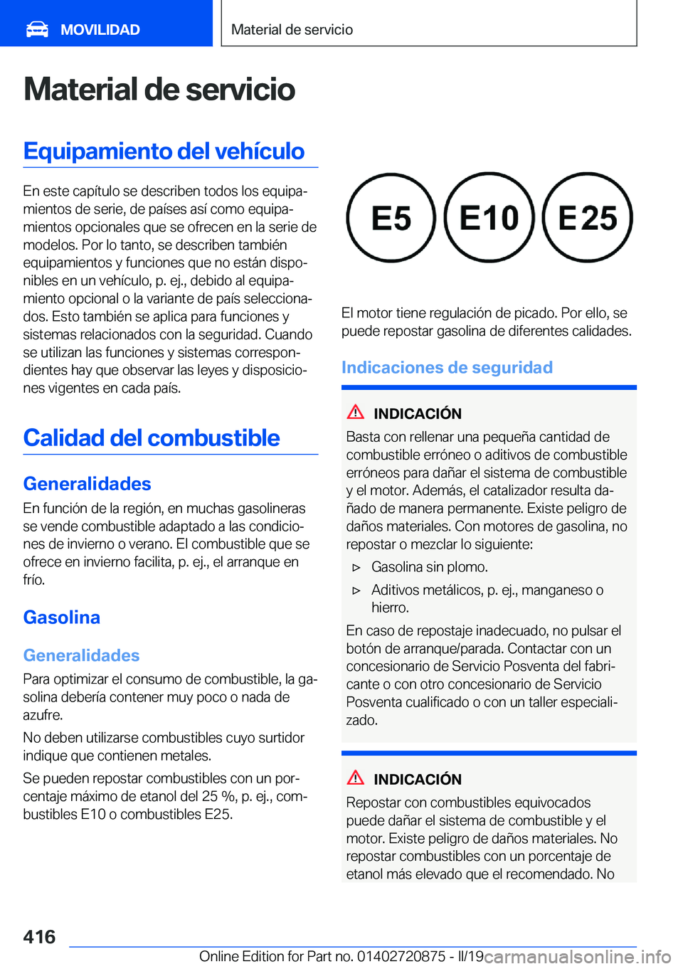 BMW X7 2019  Manuales de Empleo (in Spanish) �M�a�t�e�r�i�a�l��d�e��s�e�r�v�i�c�i�o�E�q�u�i�p�a�m�i�e�n�t�o��d�e�l��v�e�h�
