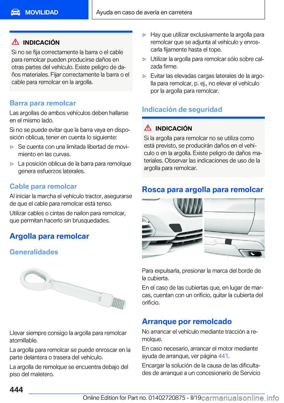 BMW X7 2019  Manuales de Empleo (in Spanish) �I�N�D�I�C�A�C�I�