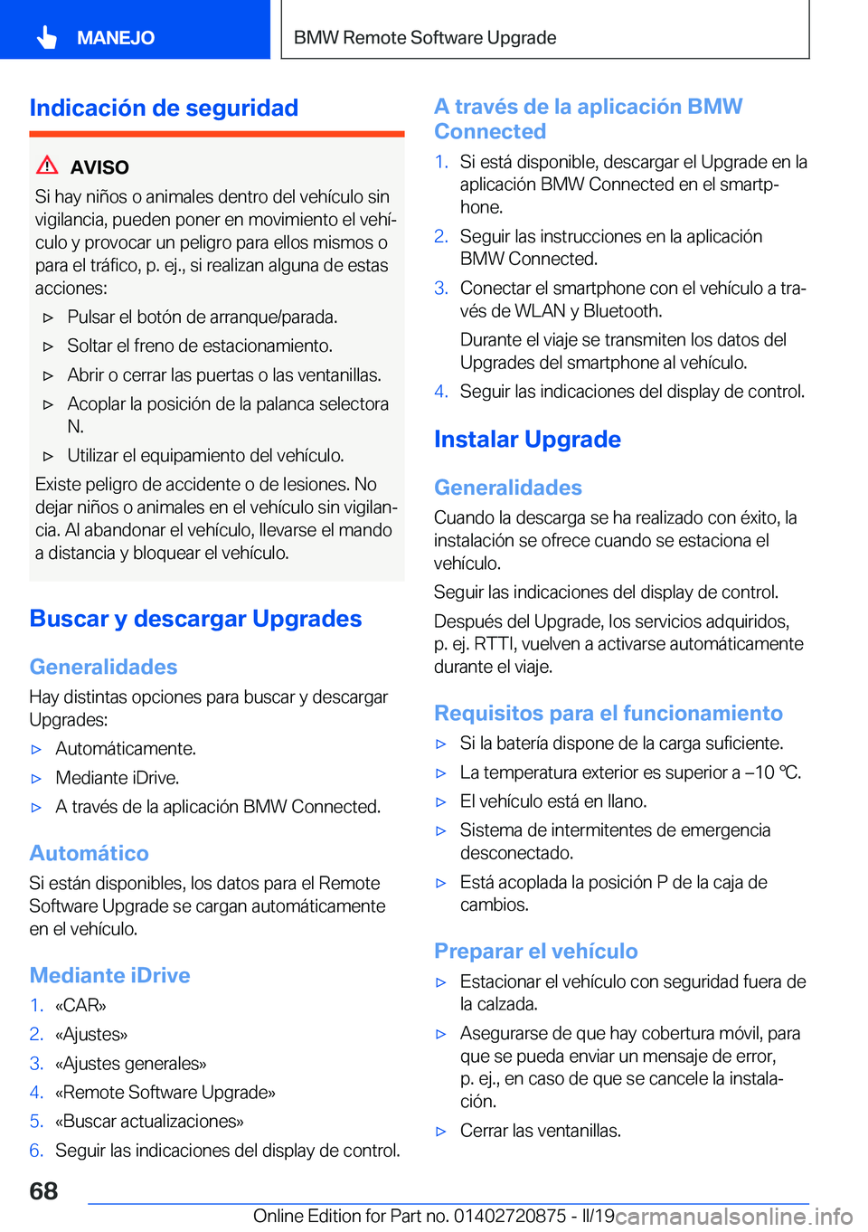 BMW X7 2019  Manuales de Empleo (in Spanish) �I�n�d�i�c�a�c�i�